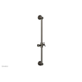 Phylrich - Pewter Modern 24'' Handshower Slide Bar With Holder And Integrated Outlet - Pewter