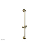 Phylrich - Polished Brass Uncoated (Living Finish) Modern 24'' Handshower Slide Bar With Holder And Integrated Outlet - Polished Brass Uncoated