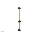 Phylrich - Antique Brass Modern 24'' Handshower Slide Bar With Holder And Integrated Outlet - Antique Brass