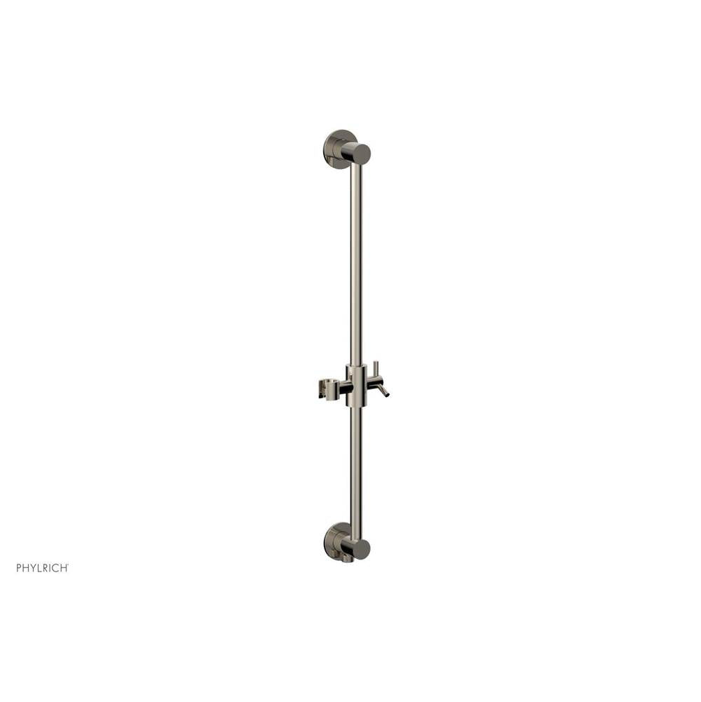 Phylrich - Polished Nickel Modern 24'' Handshower Slide Bar With Holder And Integrated Outlet - Polished Nickel