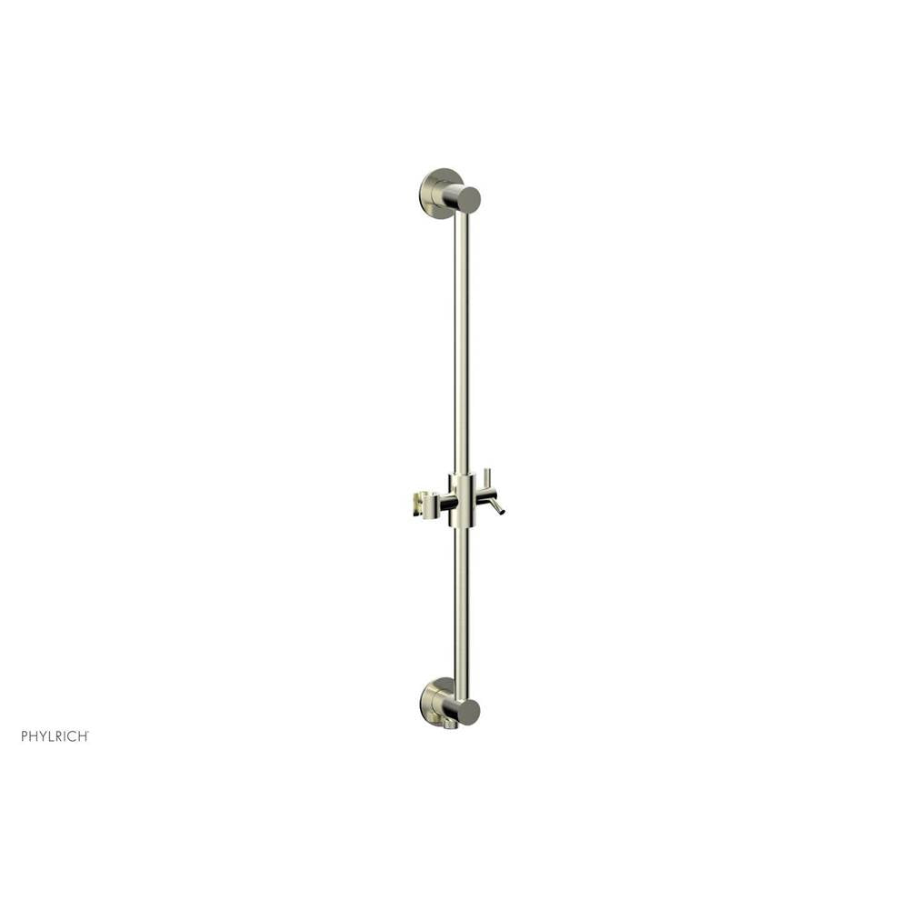 Phylrich - Satin Nickel Modern 24'' Handshower Slide Bar With Holder And Integrated Outlet - Satin Nickel