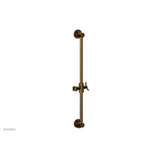 Phylrich - French Brass (Living Finish) Modern 24'' Handshower Slide Bar With Holder And Integrated Outlet - French Brass