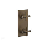 Phylrich - TRANSITION - 1/2'' Thermostatic Valve with Volume Control or Diverter, Cross Handles 4-012 - Old English Brass