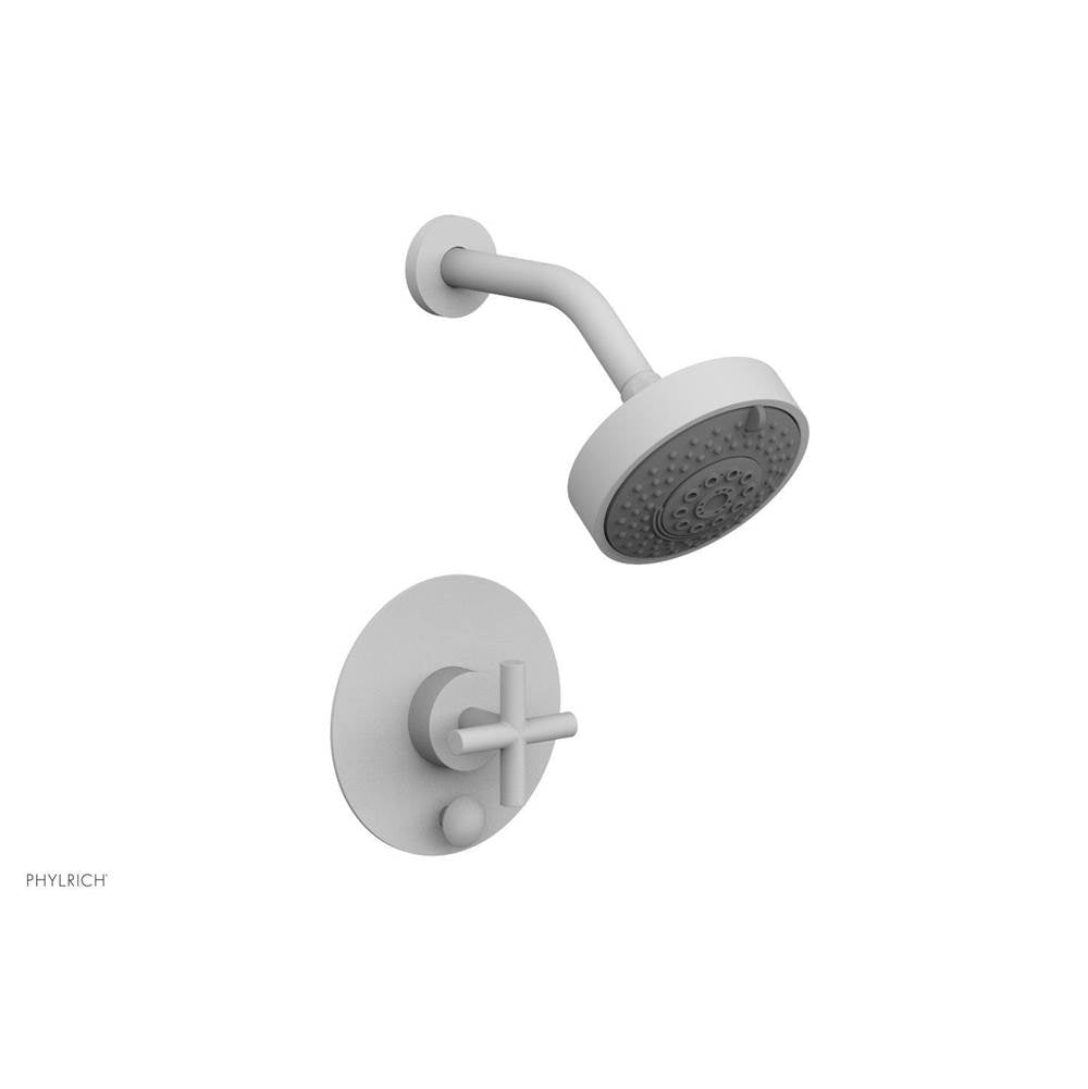Phylrich - Pb Shower And Div Set Cross Handle Less Spt - Satin White
