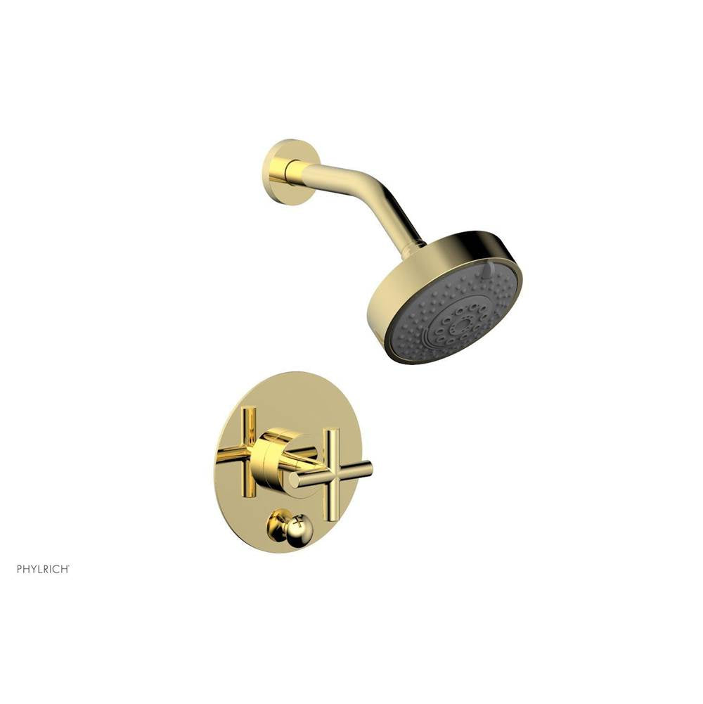 Phylrich - Pb Shower And Div Set Cross Handle Less Spt - Polished Brass