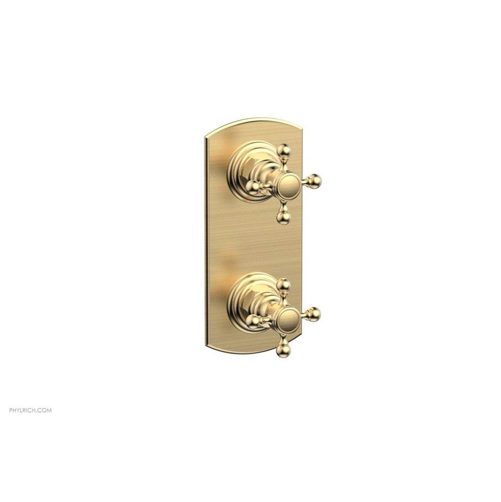 Phylrich - Mini Therm, 2 Cross Hdl - Satin Brass