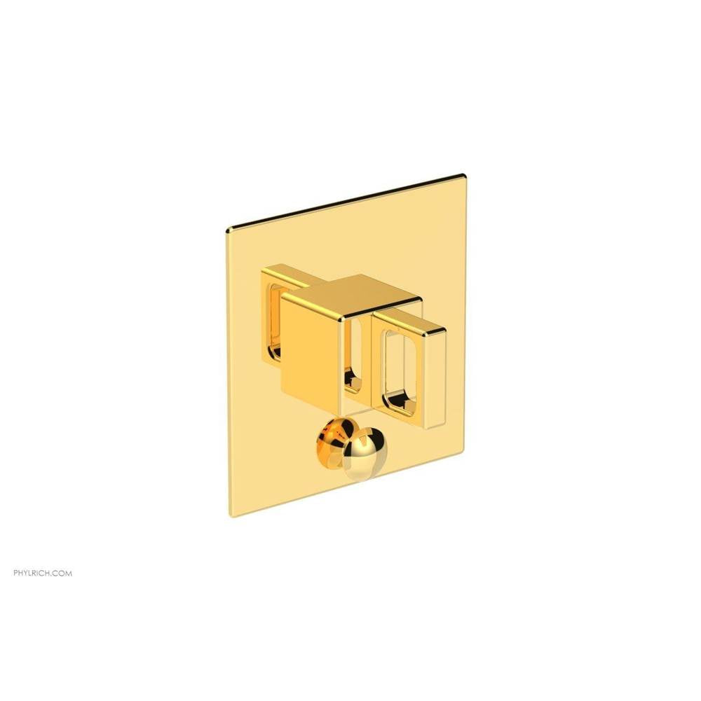 Phylrich - MIX Pressure Balance Shower Plate with Diverter and Handle Trim Set - Ring Handle 4-109 - Satin Gold