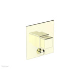 Phylrich - MIX Pressure Balance Shower Plate with Diverter and Handle Trim Set - Cube Handle 4-110 - Polished Brass Uncoated
