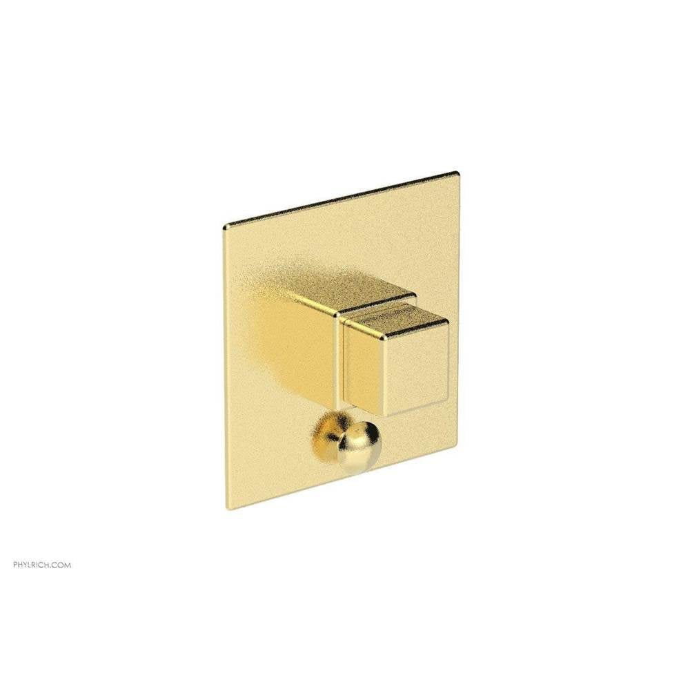 Phylrich - MIX Pressure Balance Shower Plate with Diverter and Handle Trim Set - Cube Handle 4-110 - Old English Brass