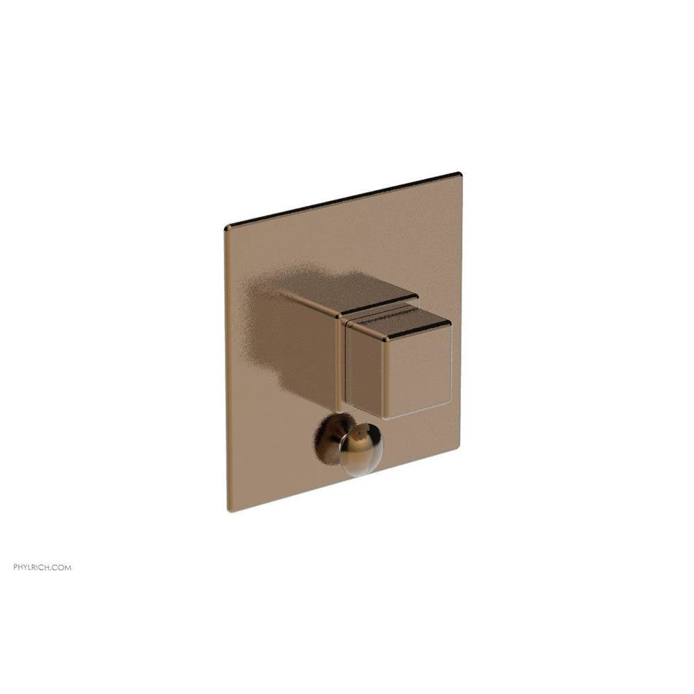 Phylrich - MIX Pressure Balance Shower Plate with Diverter and Handle Trim Set - Cube Handle 4-110 - Antique Brass