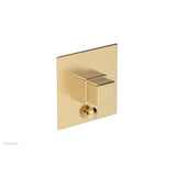 Phylrich - MIX Pressure Balance Shower Plate with Diverter and Handle Trim Set - Cube Handle 4-110 - Satin Nickel