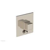 Phylrich - MIX Pressure Balance Shower Plate with Diverter and Handle Trim Set - Cube Handle 4-110 - Polished Brass