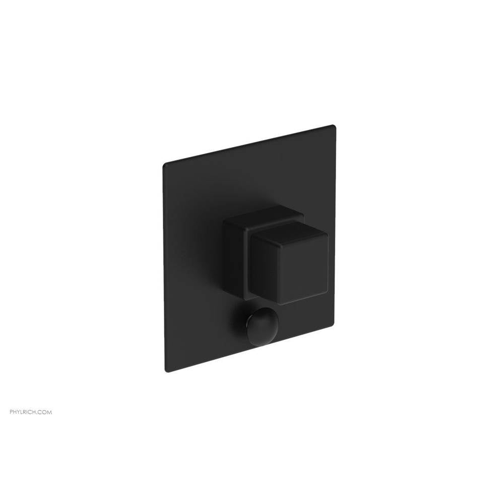 Phylrich - MIX Pressure Balance Shower Plate with Diverter and Handle Trim Set - Cube Handle 4-110 - Satin Brass