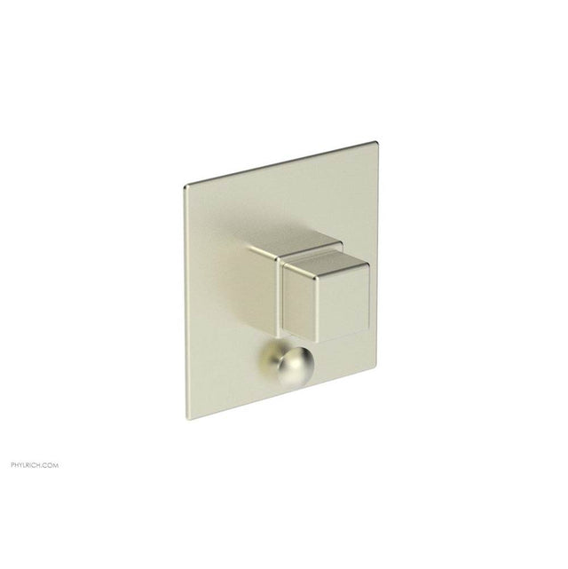Phylrich - MIX Pressure Balance Shower Plate with Diverter and Handle Trim Set - Cube Handle 4-110 - French Brass