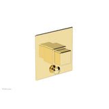 Phylrich - MIX Pressure Balance Shower Plate with Diverter and Handle Trim Set - Cube Handle 4-110 - Polished Gold