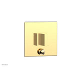 Phylrich - STRIA Pressure Balance Shower Plate with Diverter and Handle Trim Set 4-119 - Satin Brass