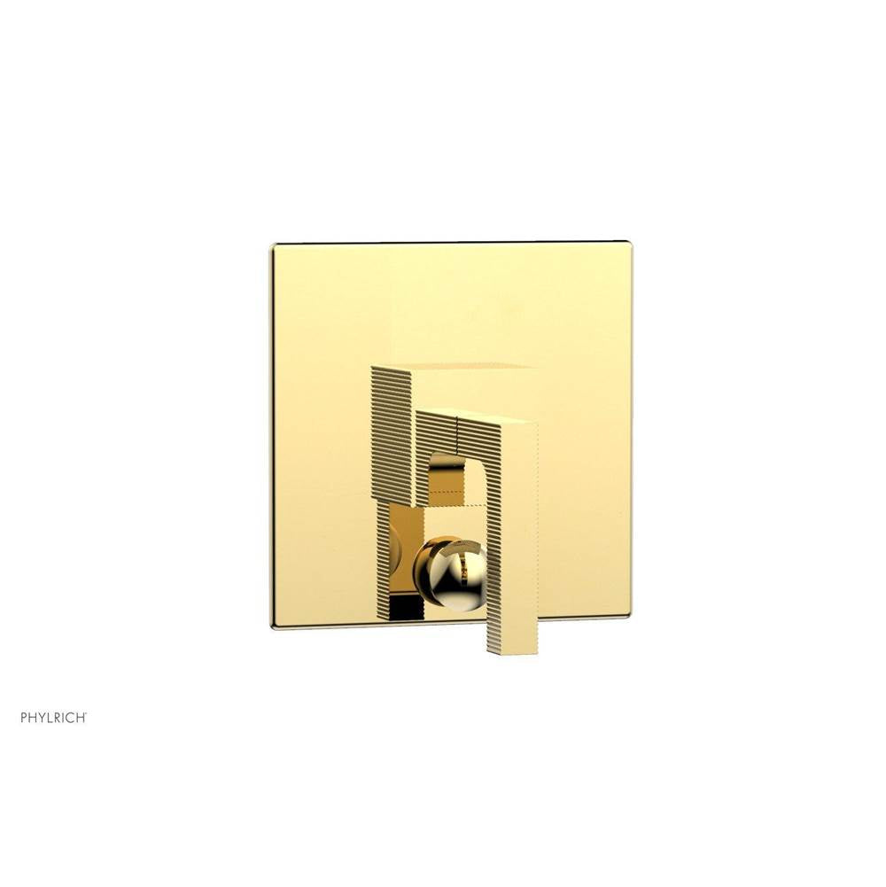 Phylrich - STRIA Pressure Balance Shower Plate with Diverter and Handle Trim Set 4-120 - Polished Brass Uncoated