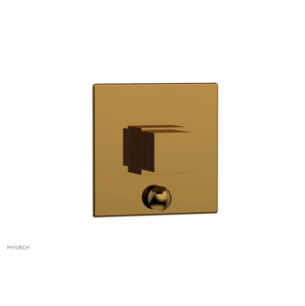 Phylrich - STRIA Pressure Balance Shower Plate with Diverter and Handle Trim Set 4-121 - French Brass