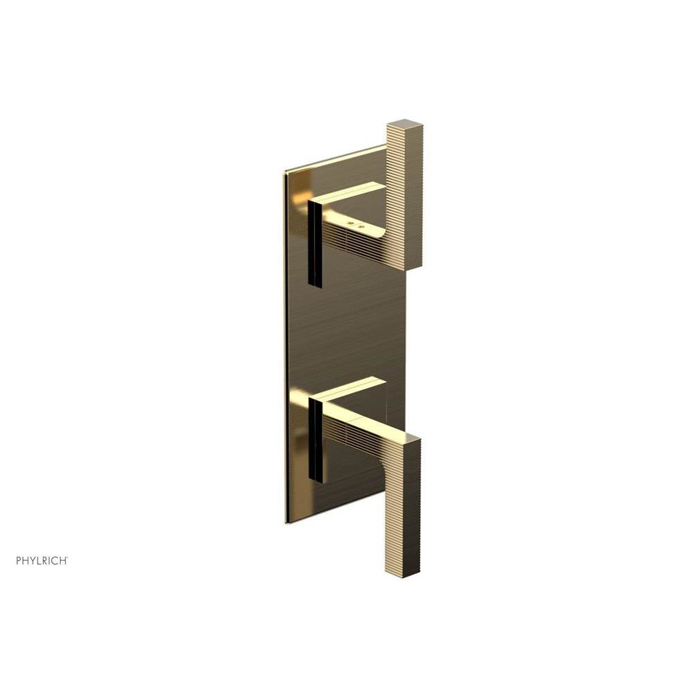 Phylrich - STRIA 1/2'' Thermostatic Valve with Volume Control or Diverter 4-126 - Satin Brass