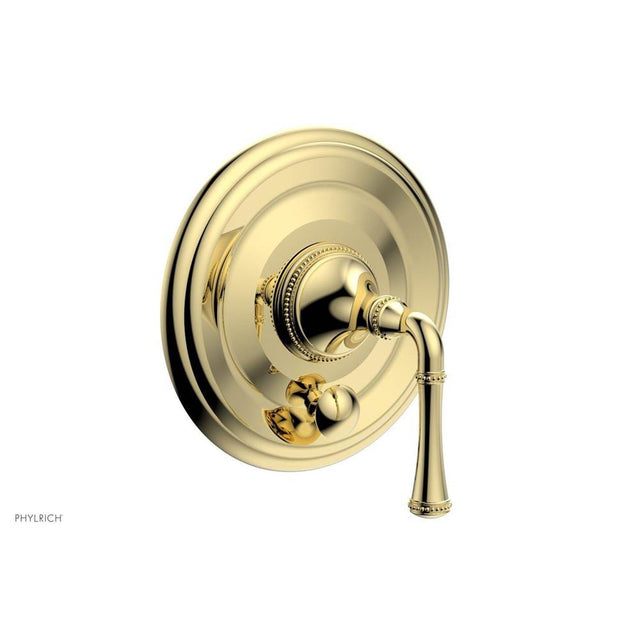 Phylrich - BEADED Pressure Balance Shower Plate with Diverter and Handle Trim Set 4-129 - French Brass