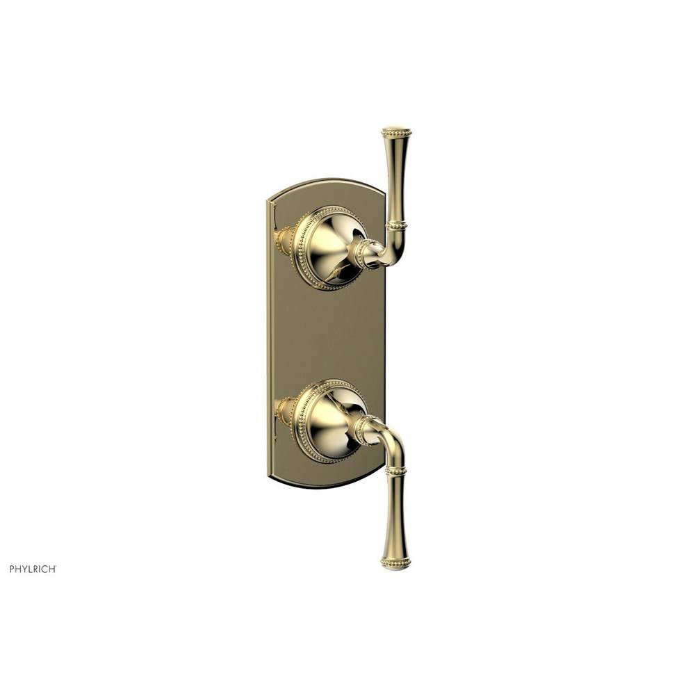 Phylrich - BEADED 1/2'' Mini Thermostatic Valve with Volume Control or Diverter 4-131 - Old English Brass