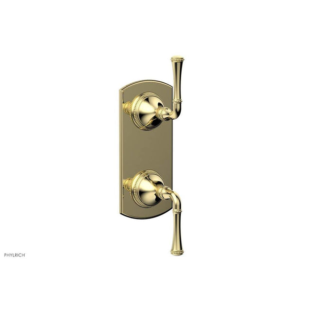 Phylrich - BEADED 1/2'' Mini Thermostatic Valve with Volume Control or Diverter 4-131 - French Brass