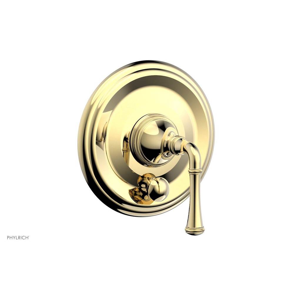 Phylrich - COINED Pressure Balance Shower Plate with Diverter and Handle Trim Set 4-134 - Polished Brass Uncoated