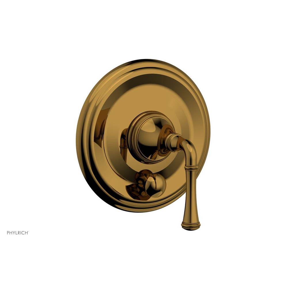 Phylrich - COINED Pressure Balance Shower Plate with Diverter and Handle Trim Set 4-134 - French Brass