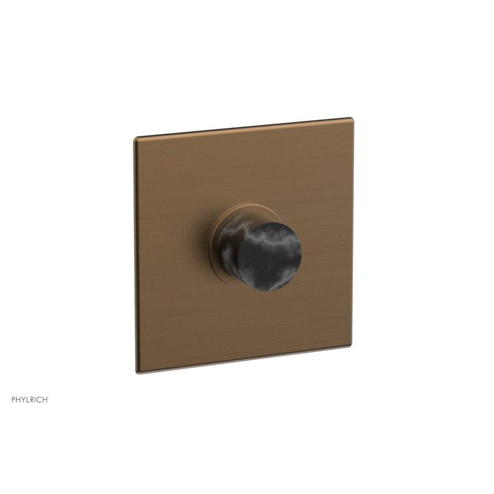 Phylrich - Shower Plate Trim, Marble Hdl - Old English Brass