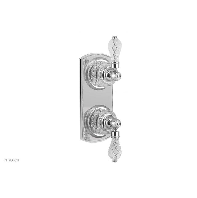 Phylrich - REGENT CUT CRYSTAL 1/2'' Thermostatic Valve with Volume Control or Diverter 4-206 - Old English Brass