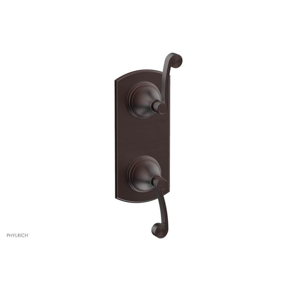 Phylrich - 1/2'' Mini Therm Trim   3 Ring Curved Handles - Weathered Copper