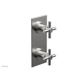 Phylrich - BASIC 1/2'' Thermostatic Valve with Volume Control or Diverter Cross Handles 4-350 - Satin chrome