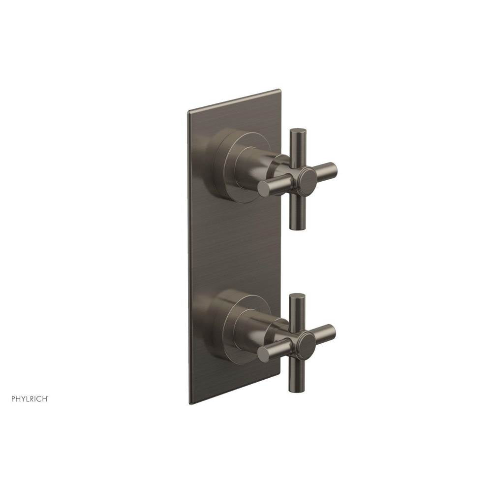 Phylrich - BASIC 1/2'' Thermostatic Valve with Volume Control or Diverter Cross Handles 4-350 - Pewter