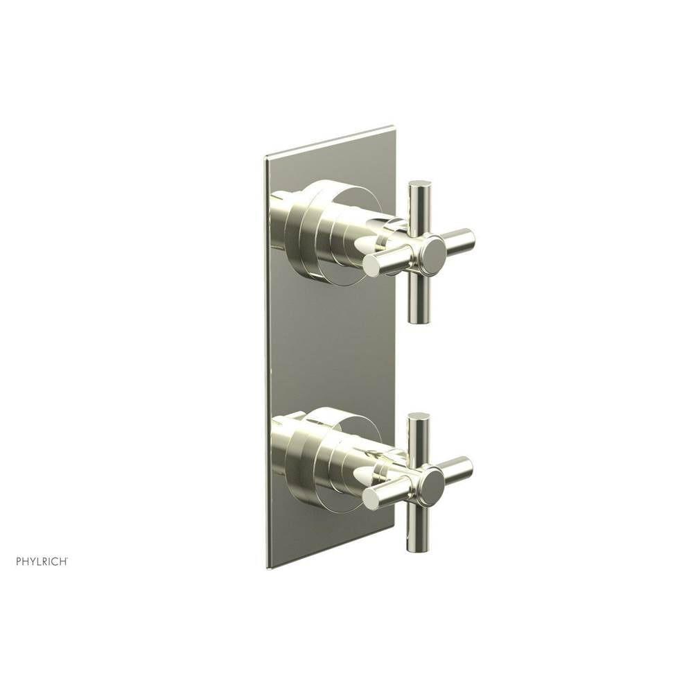 Phylrich - BASIC 1/2'' Thermostatic Valve with Volume Control or Diverter Cross Handles 4-350 - Burnished Nickel