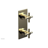 Phylrich - BASIC 1/2'' Thermostatic Valve with Volume Control or Diverter Cross Handles 4-350 - Polished Brass Uncoated