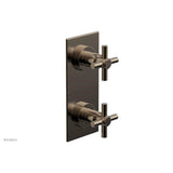 Phylrich - BASIC 1/2'' Thermostatic Valve with Volume Control or Diverter Cross Handles 4-350 - Antique Brass