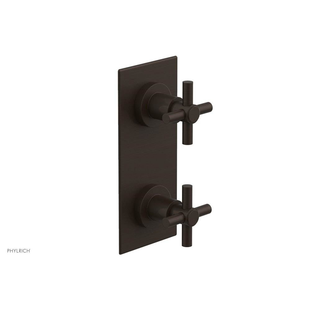 Phylrich - BASIC 1/2'' Thermostatic Valve with Volume Control or Diverter Cross Handles 4-350 - Antique Bronze