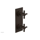 Phylrich - BASIC 1/2'' Thermostatic Valve with Volume Control or Diverter Cross Handles 4-350 - Antique Bronze
