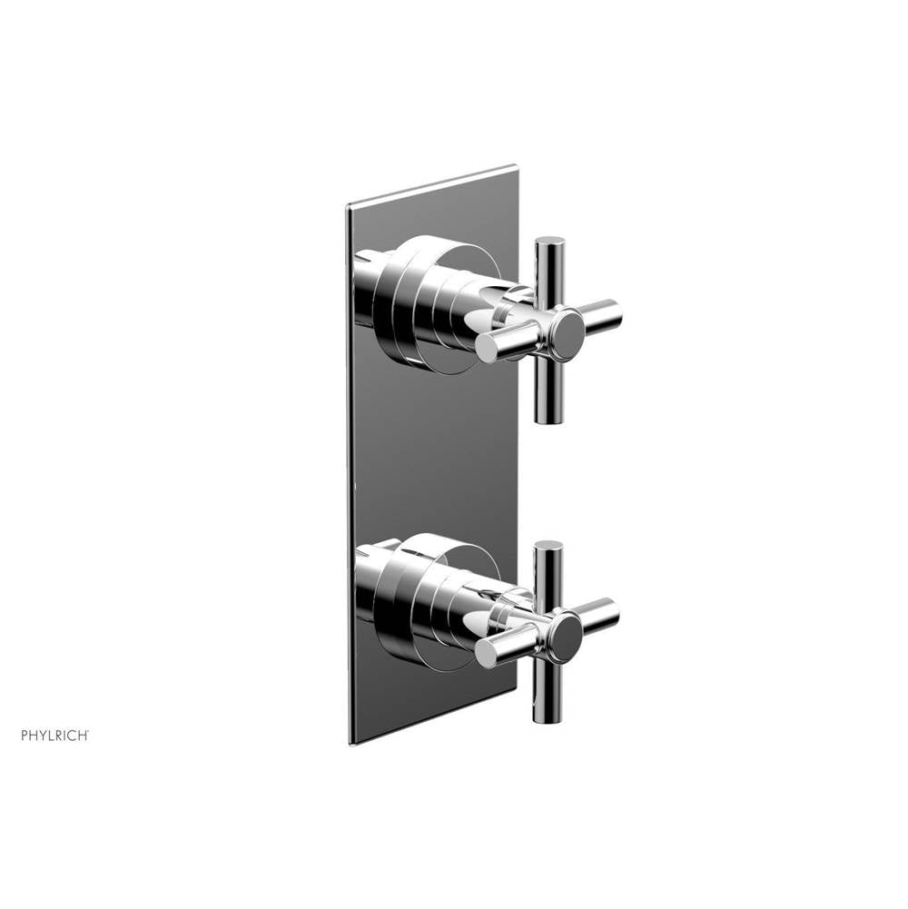 Phylrich - BASIC 1/2'' Thermostatic Valve with Volume Control or Diverter Cross Handles 4-350 - Polished Chrome