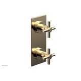 Phylrich - BASIC 1/2'' Thermostatic Valve with Volume Control or Diverter Cross Handles 4-350 - Satin Brass