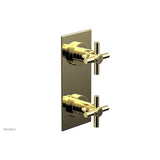 Phylrich - BASIC 1/2'' Thermostatic Valve with Volume Control or Diverter Cross Handles 4-350 - Polished Brass
