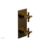 Phylrich - BASIC 1/2'' Thermostatic Valve with Volume Control or Diverter Cross Handles 4-350 - French Brass