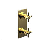 Phylrich - BASIC 1/2'' Thermostatic Valve with Volume Control or Diverter Cross Handles 4-350 - Polished Gold
