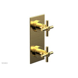 Phylrich - BASIC 1/2'' Thermostatic Valve with Volume Control or Diverter Cross Handles 4-350 - Satin Gold