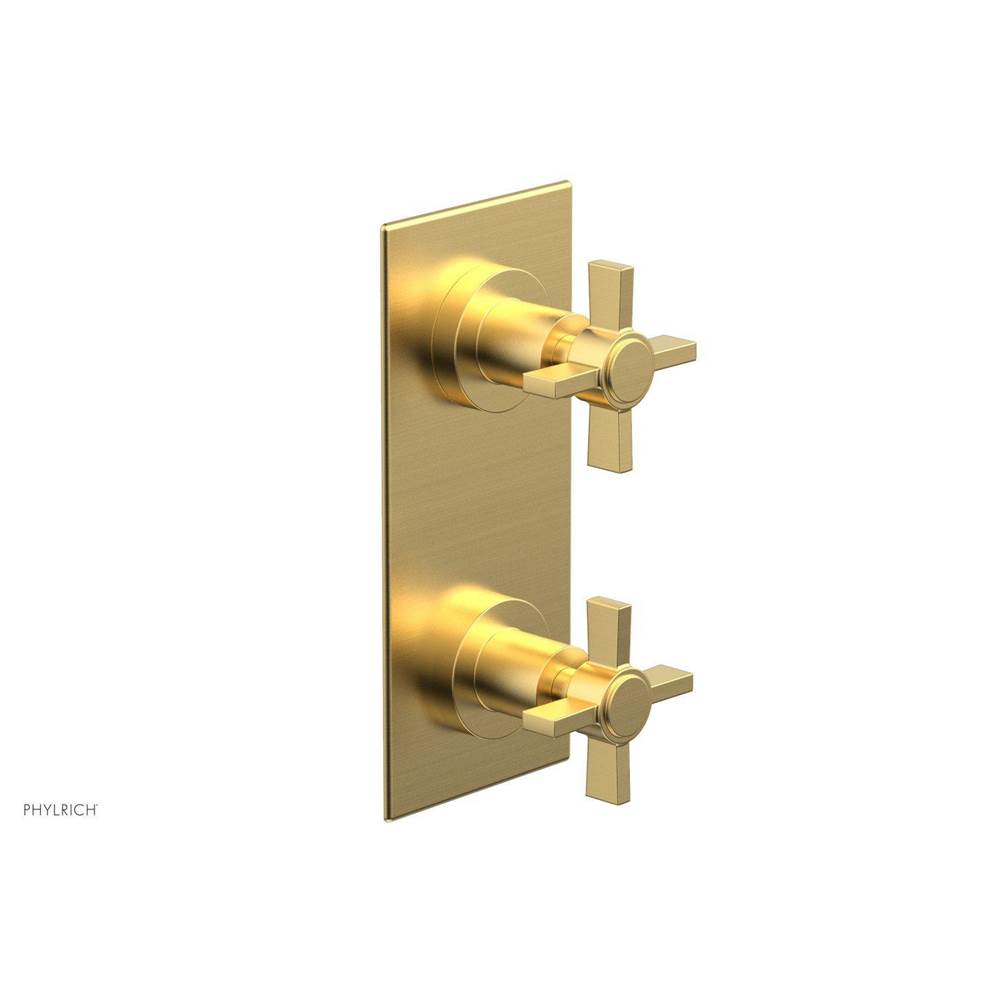 Phylrich - 1/2'' Mini Therm, Basic Blade Cross Hdls - Burnished Gold