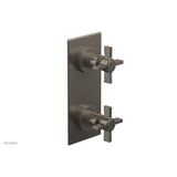 Phylrich - BASIC 1/2'' Thermostatic Valve with Volume Control or Diverter Blade Cross Handles 4-356 - Pewter
