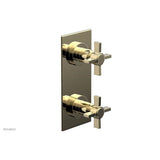 Phylrich - BASIC 1/2'' Thermostatic Valve with Volume Control or Diverter Blade Cross Handles 4-356 - Polished Brass Uncoated