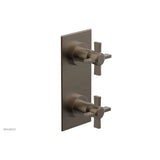 Phylrich - BASIC 1/2'' Thermostatic Valve with Volume Control or Diverter Blade Cross Handles 4-356 - Old English Brass