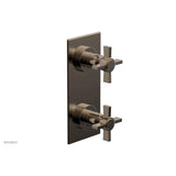 Phylrich - BASIC 1/2'' Thermostatic Valve with Volume Control or Diverter Blade Cross Handles 4-356 - Antique Brass