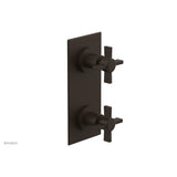 Phylrich - BASIC 1/2'' Thermostatic Valve with Volume Control or Diverter Blade Cross Handles 4-356 - Antique Bronze